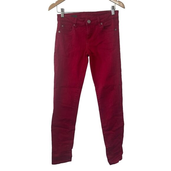 Kut From The Kloth Diana Pointsettia Red Skinny Jeans Sz 2 - Picture 2 of 12